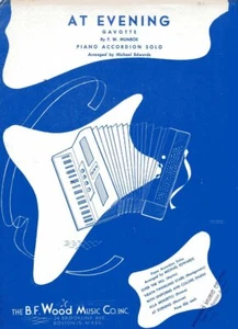 "AT EVENING Gavotte" by F. W. Munroe & Arr. by Michael Edwards -5-pages- 1952 - Picture 1 of 2