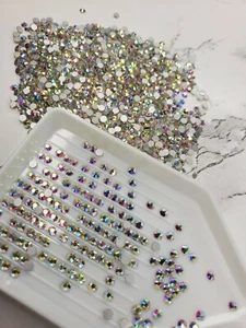 1440 Stck. SS10 AB Kristallklar Glas Strass Flatback Nägel Stifte Bling - Bild 1 von 6