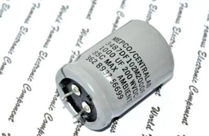1pcs - MEPCO/CENTRALAB 1000uF 200V Snap-In Capacitor 3487DF102M200DF - Picture 1 of 4
