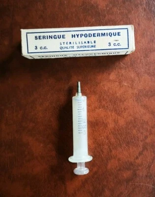 Ancienne Seringue Hypodermique 3 cc Stérilisable Qualité Supérieur - Photo 1/2
