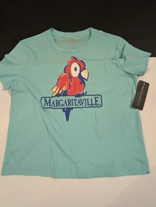 Women's Margaritaville Aqua Green With Parrot T-Shirt Size S - Picture 1 of 5