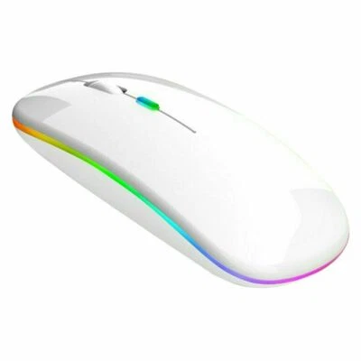 Ratón óptico inalámbrico de 2,4 GHz USB recargable RGB ratones inalámbricos para PC portátil Foto 1 de 4