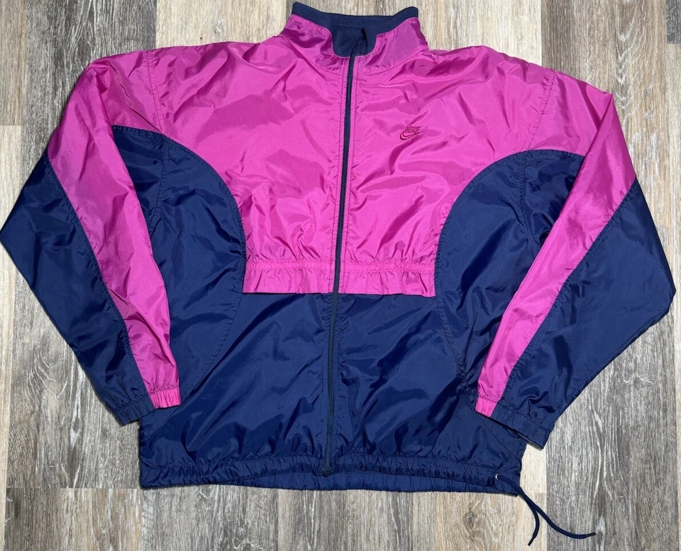 Nike Track Jacket Women's Medium Purple Colorblock Nylon Windbreaker Vintage 90s - Image 1 of 4