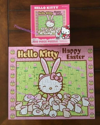 Puzzle Hello Kitty Sanrio Happy Easter Bunnies 100 piezas 2010.  12,5 '' x 15" Foto 1 de 4