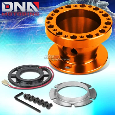 FOR MAZDA/MIATA/RX-7/RX-8/626 ORANGE FULL ALUMINUM STEERING WHEEL HUB ADAPTOR - Imagem 1 de 4