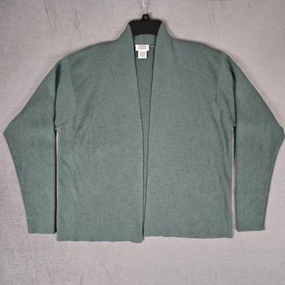 Vintage Eileen Fisher Cardigan Womens Small Green 100% Wool 90s Y2K Duster *READ - Image 1 of 4