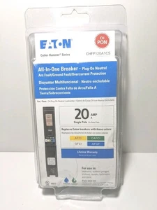 Eaton All-In-One Breaker 20A Single-Pole Circuit Breaker CHFPAFG120CS  - Picture 1 of 5