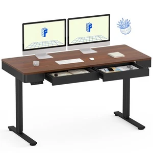 Q5 Standing Desk, 55 x 24 Inch with Double Drawers Electric Adjustable Height... - Picture 1 of 7
