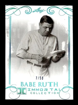 2017 Leaf Babe Ruth Immortal Collection #25 Babe Ruth #/50 - Image 1 of 2