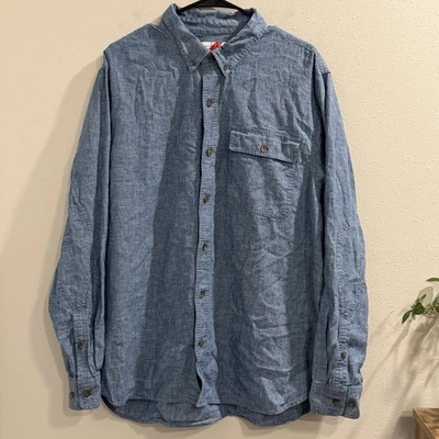 BEST MADE CO. Men's XL Blue Linen Cotton Long Sleeve Button Down Shirt Casual - Image 1 of 4