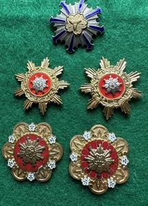 Lot of 5 WWIl Japanese Fire Brigade merit Badge Medal Order - Picture 1 of 5