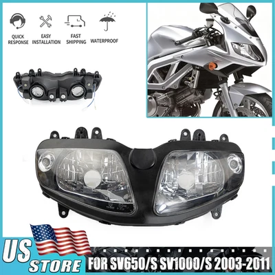 Motorcycle Headlight Assembly Fit for SUZUKI SV1000S SV650S 2003-2011 Headlamp - Image 1 of 4