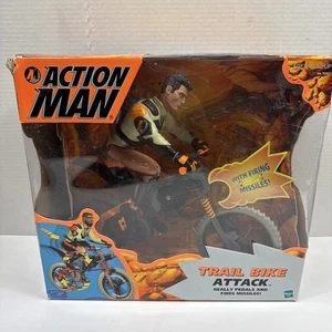 Action Man Trail Bike Attack Hasbro 2000 Action Figure Pedali e Fuochi LEGGI - Foto 1 di 6