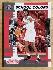 Selecciones del draft Panini Contenders 2019-20 colores escolares #34 Jalen McDaniels - Imagen 1 de 2