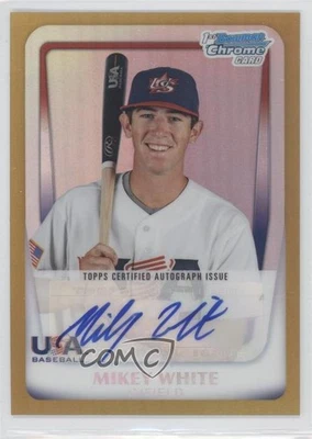 2011 Bowman Chrome USA 18U National Team Refractors Gold /50 Mikey White Auto - Image 1 of 2