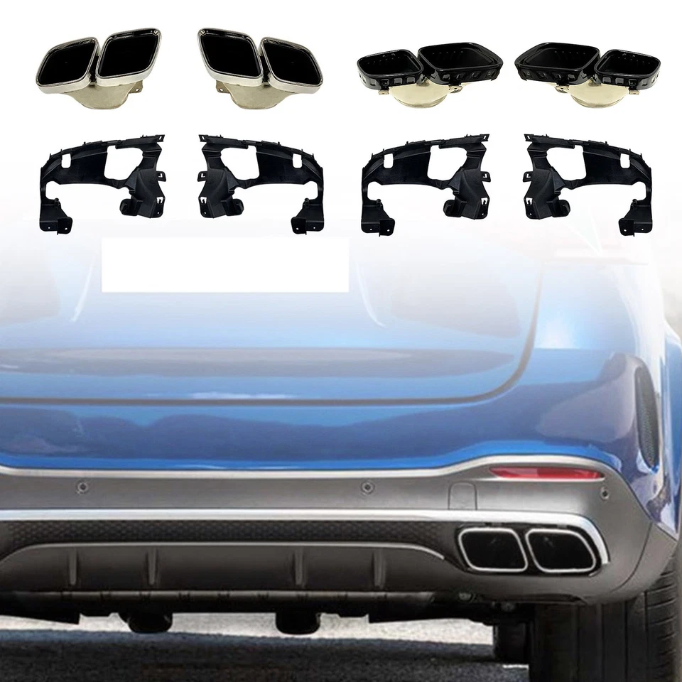 Stainless Steel For Benz GLE Class W167 GLE53 AMG 2020-22 Rear exhaust pipe Tail - Image 1 of 4