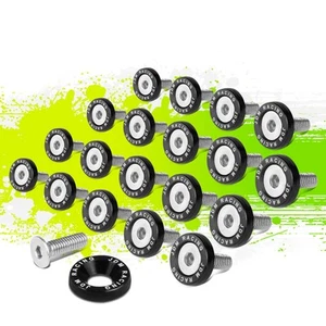 M6 X 1.0 20mm 20Pcs Anodized Aluminum Fender Bolts Washers Screw Dress Up Black - Picture 1 of 5