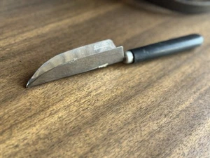 Vintage Curved Blade Kitchen Knife – Carbon Steel, Black Handle, USA Made - Picture 1 of 6