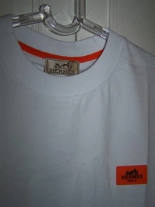 Hermes T-shirt Męski Rozmiar XL / Damski XXL Najwyższej jakości small Logo Biały Hermy - Zdjęcie 1 z 6