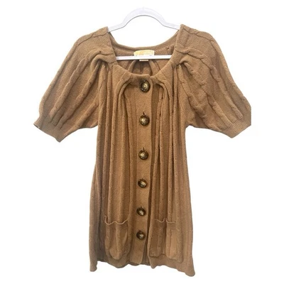 Michael Kors Cable Knit Cotton /Wool Short Sleeve Button Down Tunic,Dress size L - Image 1 of 3