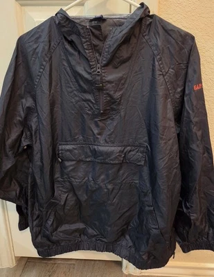 GAP L/XL Chicos Negro Anorak JERSEY Cortavientos Media Cremallera con Bolsillo Foto 1 de 4