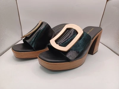 NUEVO Calzado Todo Negro Alta Elegancia Tacón Hebilla Grande-Negro Mujer Talla 7.5 EE. UU. Foto 1 de 4