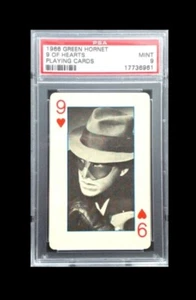 PSA 9 MINT 1966 GREEN HORNET PLAYING CARD 9 OF HEARTS (BRUCE LEE) - Picture 1 of 1
