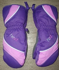 girls HEAD brand purple GLOVES zipper on/off size SMALL non slip SUPER CONDITION - Picture 1 of 2