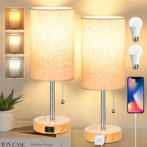 Set of 2 Table Lamps for Bedroom 2700K/4000K/5000K Bedside Lamp Nightstand La... - Picture 1 of 6