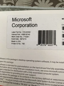 Microsoft Windows Home 10 64bit Eng Intl 1pk DSP OEI  Actual DVD  NEW/SEALED