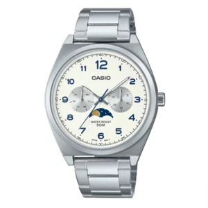 Reloj Casio Estándar Fase Lunar Analógico Hombre MTP-M300D-7A Blanco - Imagen 1 de 6