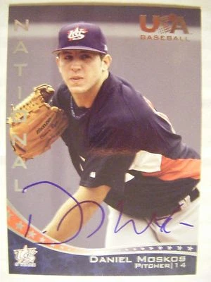 DANIEL MOSKOS signed CUBS 2007 USA baseball card AUTO CLEMSON PIRATE Autographed - Image 1 of 2