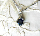 Sapphire Solitaire Pendant and Adjustable Chain / 925 Sterling Silver / 1.29ct