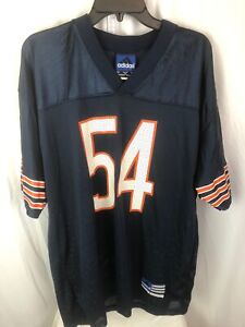 Vintage Brian Urlacher 54 Chicago Bears NFL Blue Adidas Jersey Adult Size Men L