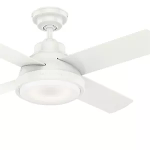 Casablanca Fan 44 inch Casual in Fresh White Ceiling Fan with Light and 4 Blades - Picture 1 of 6