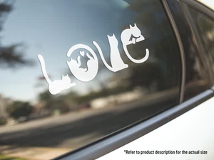 Love Cats Silhouette Lover Vinyl Car Truck Decal Window Sticker Vehicle Décor - Picture 1 of 3