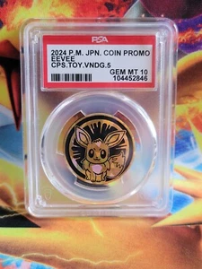 Pokemon Eevee 2024 Cápsula Vending Vol 5 Moneda Clasificada PSA 10 - Imagen 1 de 2