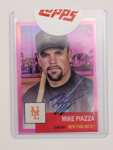 2022 Topps Chrome Platinum Anniversary Mike Piazza Pink Auto 5/15