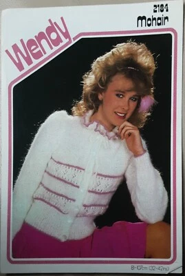 Original Wendy Mohair Ladies Cardigan 32"-42" Knitting Pattern 2184 - Image 1 of 2