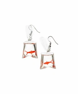 Pendientes colgantes Frankie & Stein pez dorado naranja nuevos en paquete - Imagen 1 de 1