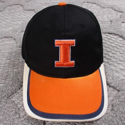 Vintage Fightin Illini Hat Mens Straback Black/Orange Starter I Logo Adjustable - Image 1 of 4