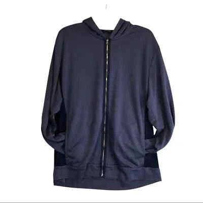 Saks Fifth Avenue Men Two Tone Blue Long Sleeve Hoodie Full Zip Jacket S… - Image 1 of 4