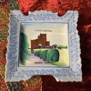 Vintage Virginia Beach, VA Cavelier Hotel Dish Plate Ceramic Hand Painted Japan - Picture 1 of 15