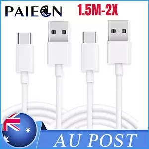 2PCS USB A To Type C Cable 1.5M Data Cord 3A Fast Charging For Samsung Huawei - Picture 1 of 8