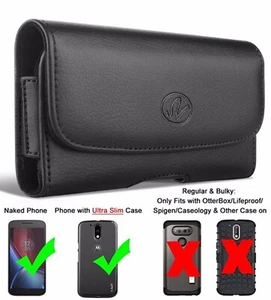 LEATHER HOLSTER WITH BELT CLIP AND LOOP POUCH CASE COVER TO FIT SAMSUNG GALAXY - Picture 1 of 9