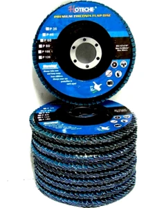 10PC 4-1/2"x7/8" 100 Grit Blue Zirconia Flap Disc Angle Grinder Sanding Wheels - Bild 1 von 2
