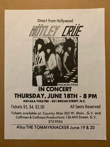 Póster folleto de concierto del teatro Motley Crue 18 de junio de 1981 COPIA #4 - Imagen 1 de 1