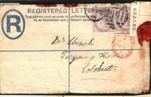 GB Cover INTERRUPTED REGISTERED MAIL *Pangbourne* Berks Official Label 1886 247j - Picture 1 of 9