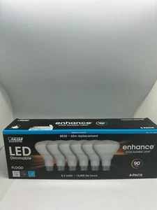 FEIT ELECTRIC BR30/65W DIMMABLE BULB- BOX OF 6 BULBS(OPEN BOX) - Picture 1 of 3