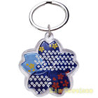 Porte-clés motif fleur de cerisier acrylique Daiso Japon - bleu fleur de charme 3,8" 